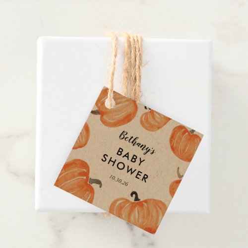 Pumpkin Patch Baby Shower Favor Tags