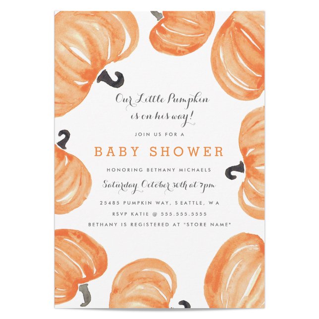 Pumpkin Patch Baby Shower Invitation