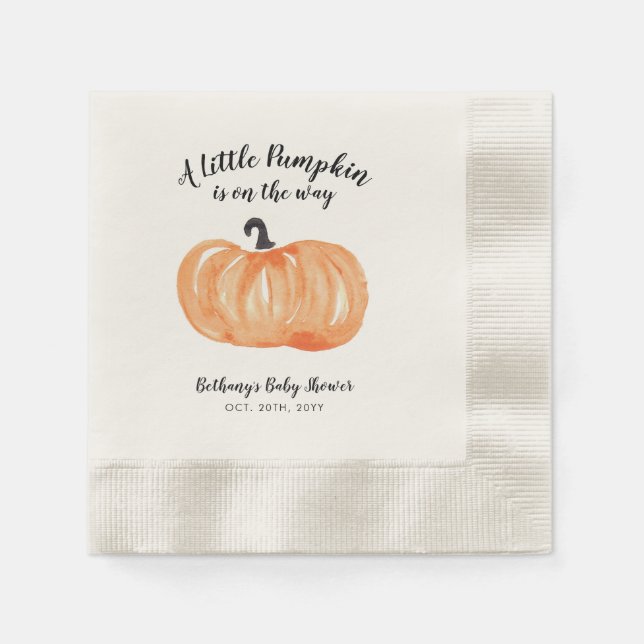 Pumpkin Patch Baby Shower Napkins (Front)
