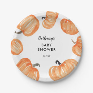 Pumpkin Patch Baby Shower Paper Plates