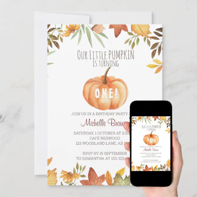 Pumpkin Patch Birthday Invitation | Zazzle
