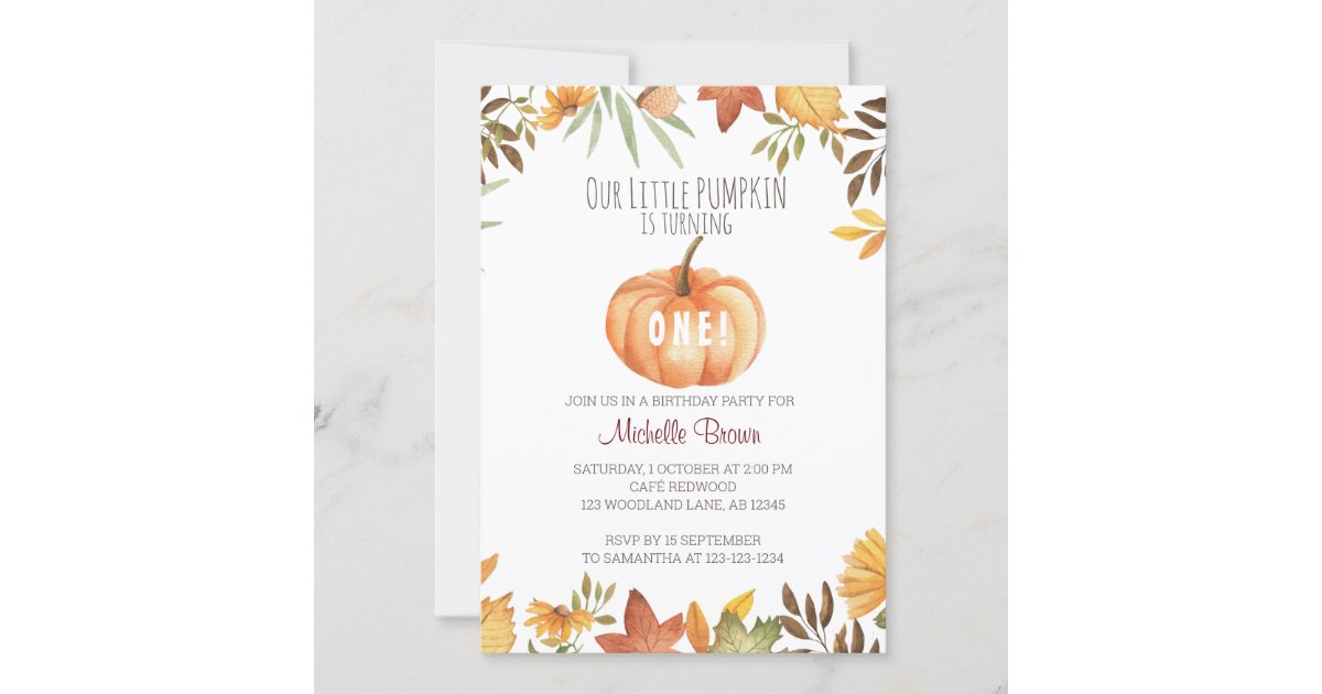 Pumpkin Patch Birthday Invitation | Zazzle