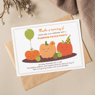 Pumpkin Patch Birthday Invitation