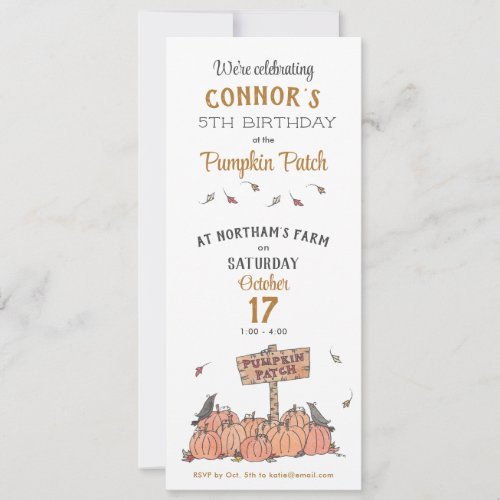 Pumpkin Patch Birthday Invitation