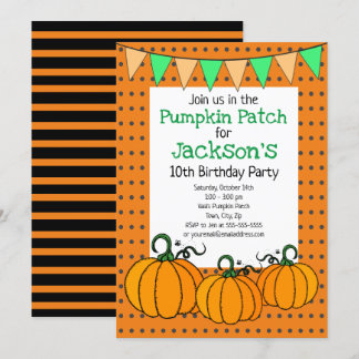Pumpkin Patch Birthday Party Invitation