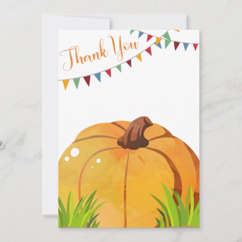 Pumpkin Patch Birthday Thank You Card