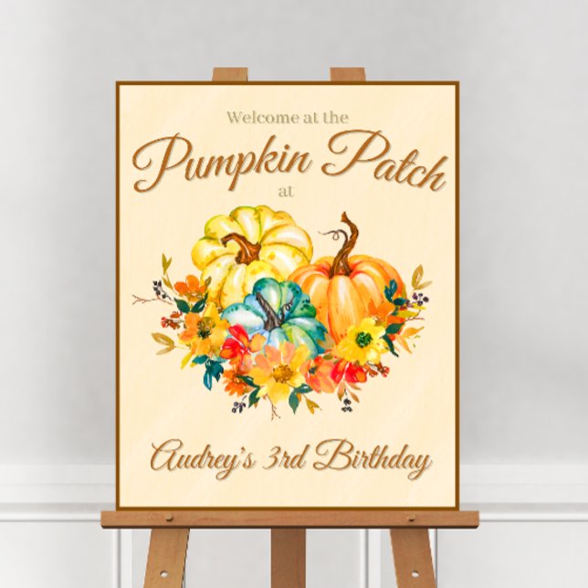 Pumpkin Patch Birthday Welcome Sign (Pumpkin Patch Birthday Welcome Sign)