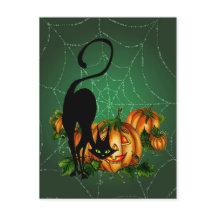 PUMPKIN PATCH, BLACK CAT & WEB by SHARON SHARPE