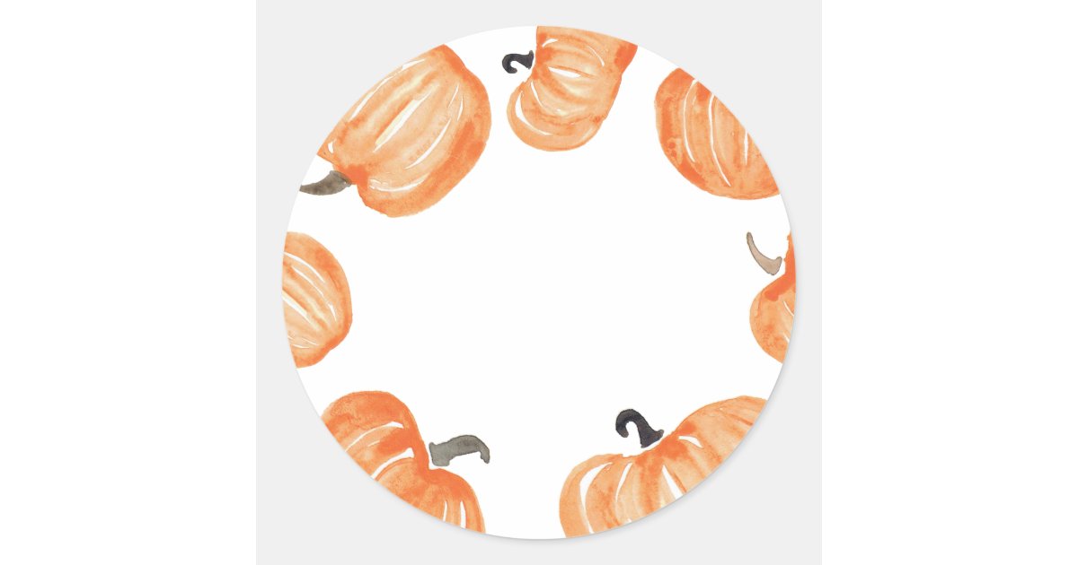Pumpkin Patch Blank Orange Halloween Classic Round Sticker | Zazzle