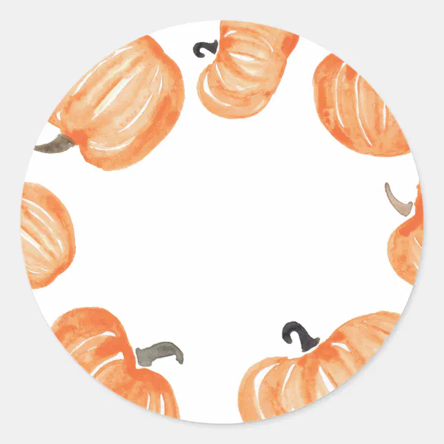 Pumpkin Patch Blank Orange Halloween Classic Round Sticker | Zazzle