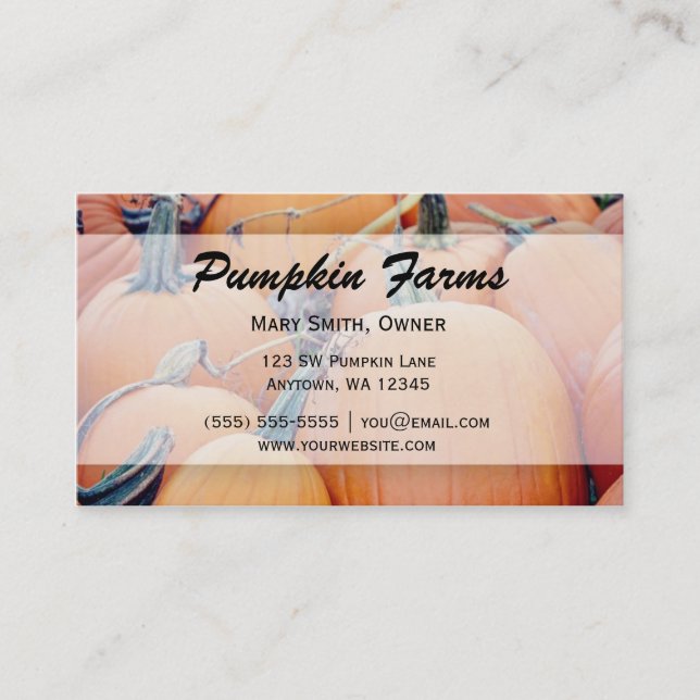 Pumpkin Patch Business Card (Front)