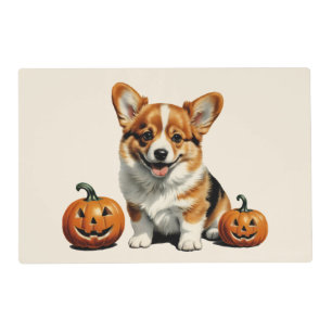 Pumpkin Patch Corgi Placemat