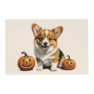 Pumpkin Patch Corgi Placemat