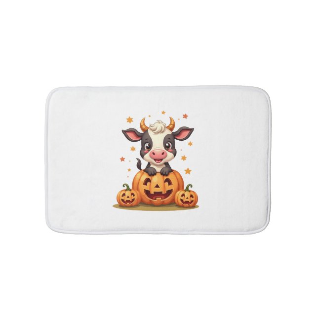 Pumpkin Patch Cow Bath Mat (Front)