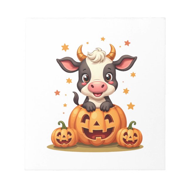 Pumpkin Patch Cow Notepad (Front)