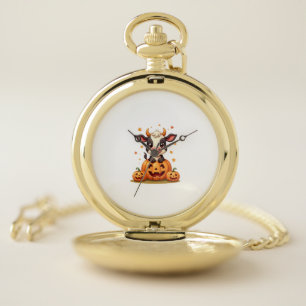 Pumpkin Patch Cow Pocket Watch