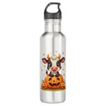 Pumpkin Patch Cow Stainless Steel Water Bottle