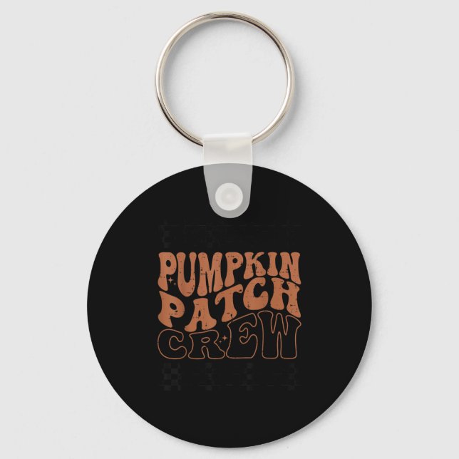 Pumpkin Patch Crew Halloween Pumpkin Patch Fall Fa Keychain (Front)