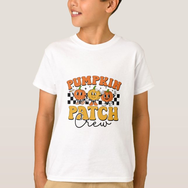 Pumpkin Patch Crew Retro Fall Autumn Thanksgiving  T-Shirt (Front)