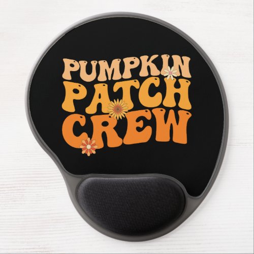 Pumpkin Patch Crew Retro Groovy Fall Autumn Gel Mouse Pad