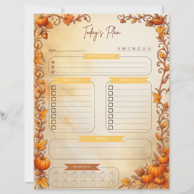 Pumpkin Patch Daily Planner Page (Front)