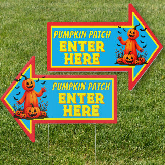 Pumpkin Patch Directional Enter Here Farm Sign
