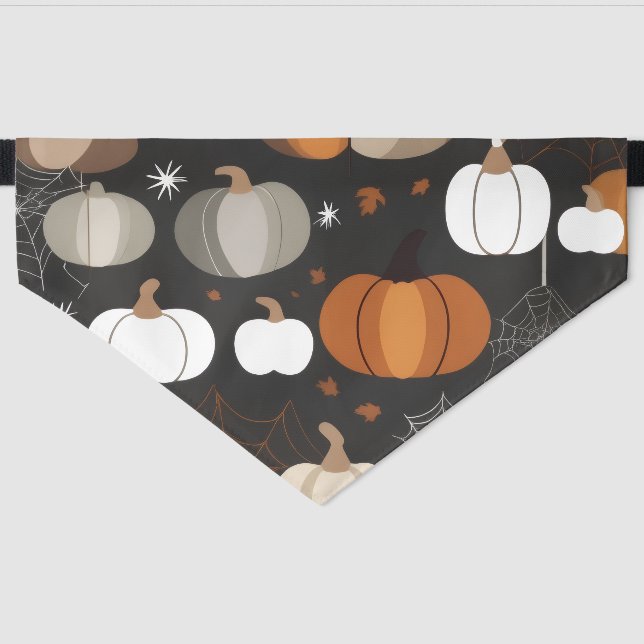 Pumpkin Patch Fall Dog Bandana – Rustic Autumn Pet Bandana Collar (Front)