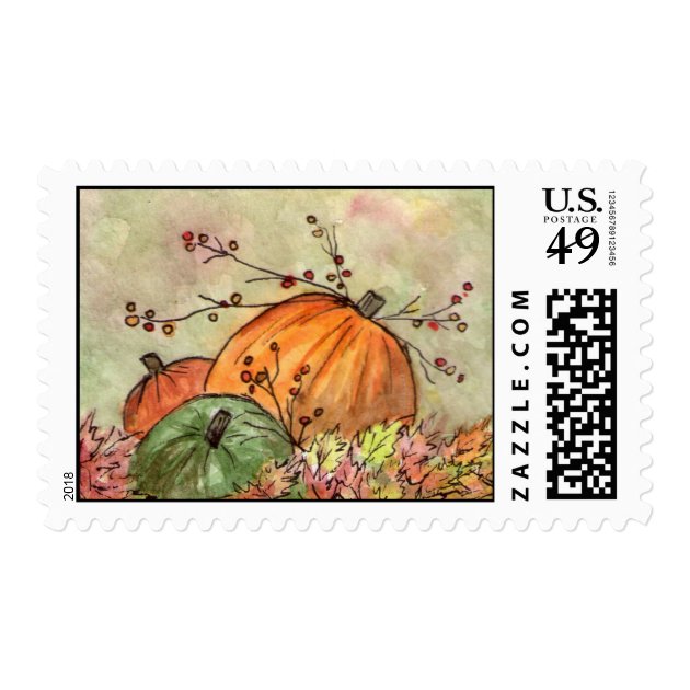 Pumpkin Patch Fall Season Postage
