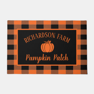 Pumpkin Patch Family Name Halloween Fall Autumn  Doormat