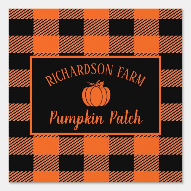Pumpkin Patch Family Name Halloween Fall Autumn   Sign (Front)