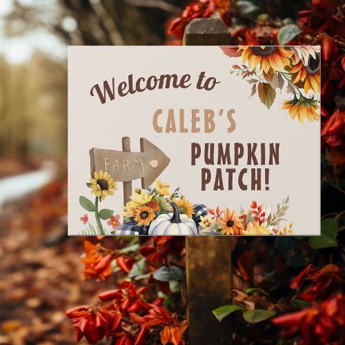 Pumpkin Patch Farm Fall Birthday Sign