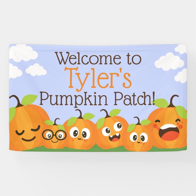 Pumpkin Patch Farm Kids Birthday Banner (Horizontal)
