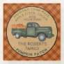 Pumpkin Patch Farm Rustic Fall Plaid Vintage Truck Glass Coaster