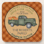 Pumpkin Patch Farm Vintage Truck Fall Plaid Rustic Beverage Coaster