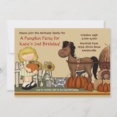 Pumpkin Patch Girl Invitation