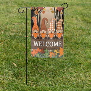 Pumpkin Patch Gnome Welcome Garden Flag