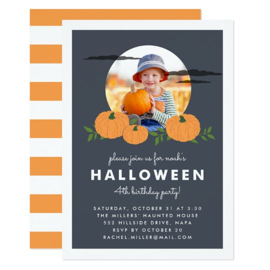 Pumpkin Patch Halloween Birthday Party Invitation | Zazzle.com