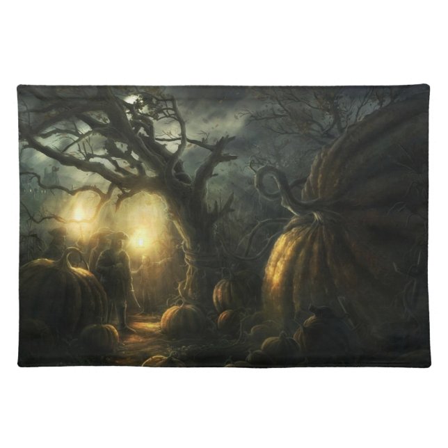 Pumpkin Patch Halloween Fabric Placemat (Front)