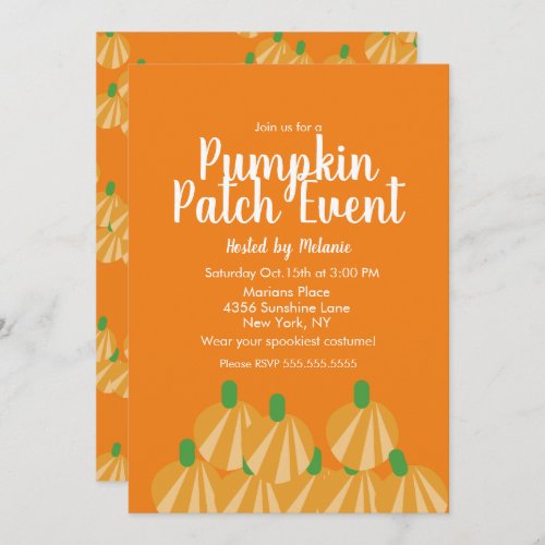  Pumpkin Patch Halloween Fall Event Flyer Invitation