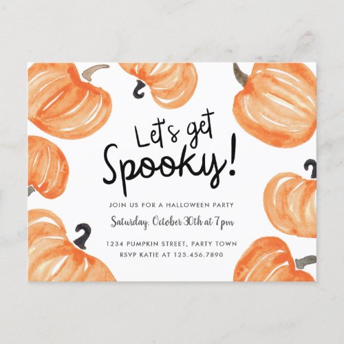 Pumpkin Patch Halloween Party Invitation Postcard