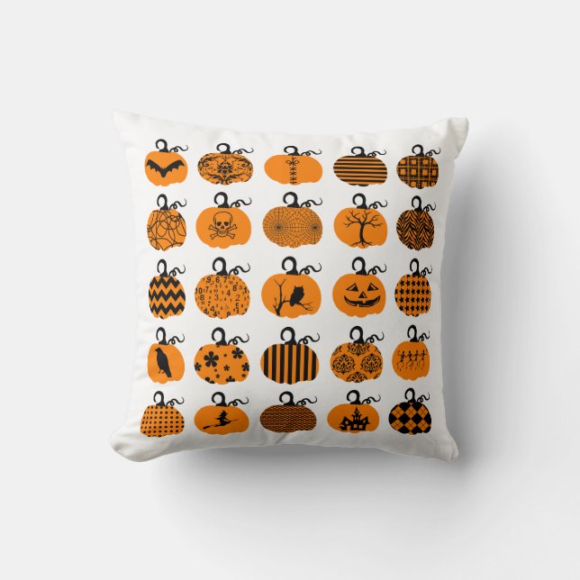 Pumpkin Patch Halloween Throw Pillows (Front)