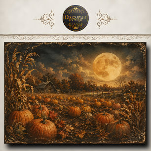 Pumpkin Patch Harvest Moon Decoupage Tissue Paper