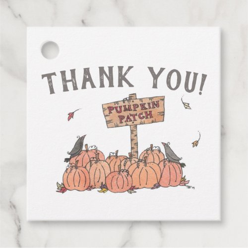 Pumpkin Patch Illustration Thank You Favor Tags