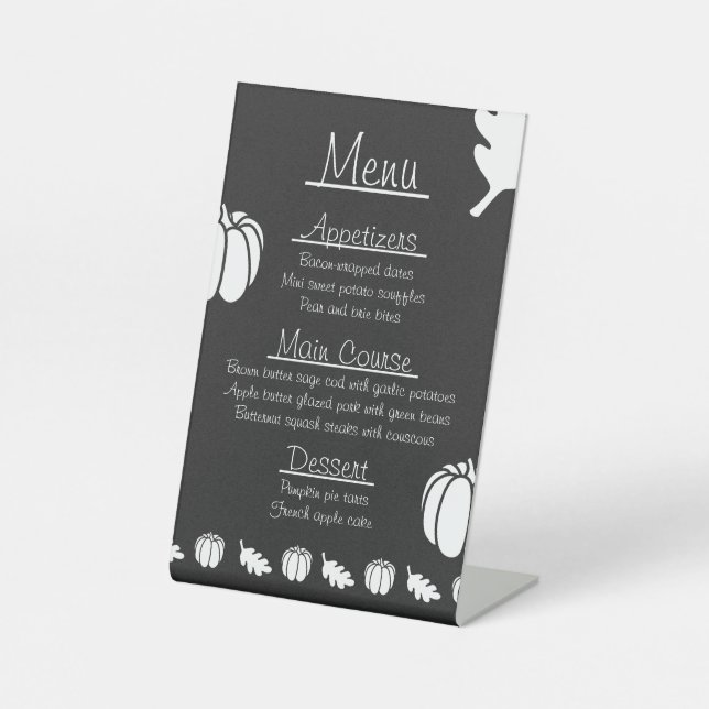 Pumpkin Patch in Black Pedestal Sign (Front)