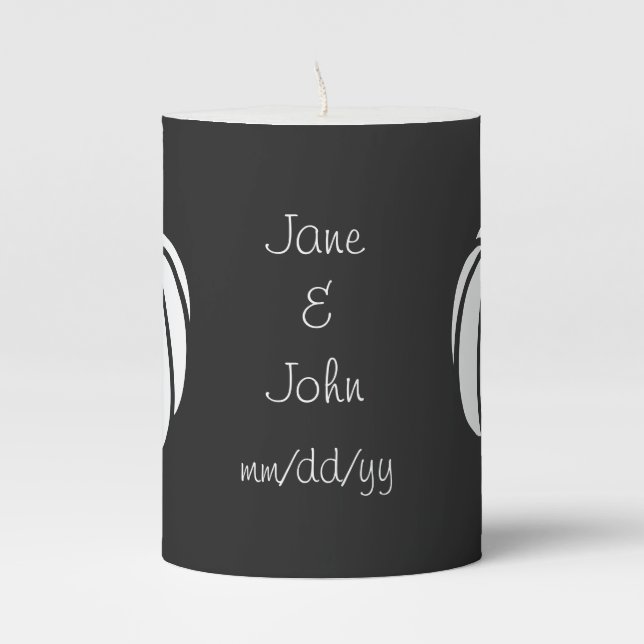 Pumpkin Patch in Black  Pillar Candle (Front)