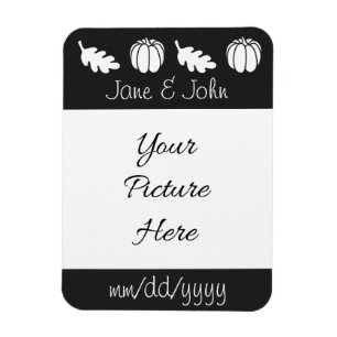 Pumpkin Patch in Black Save-the-Date Magnet