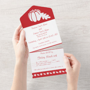Pumpkin Patch in Cherry All In One Invitation