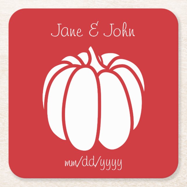 Pumpkin Patch in Cherry Paper Coaster (Front)
