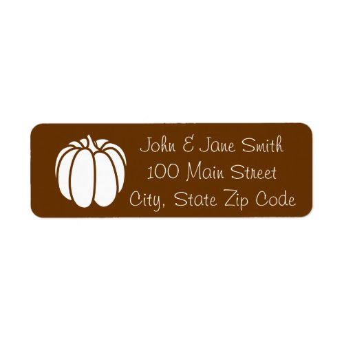 Pumpkin Patch in Chocolate Return Address Label