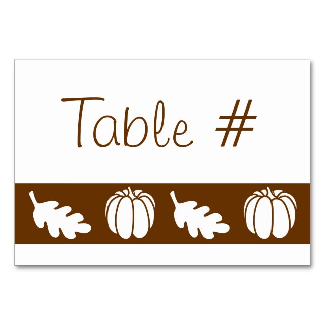 Pumpkin Patch in Chocolate Table Card (Front)